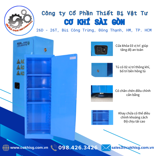 [cksg] tủ chống cháy loại 1 cửa màu xanh