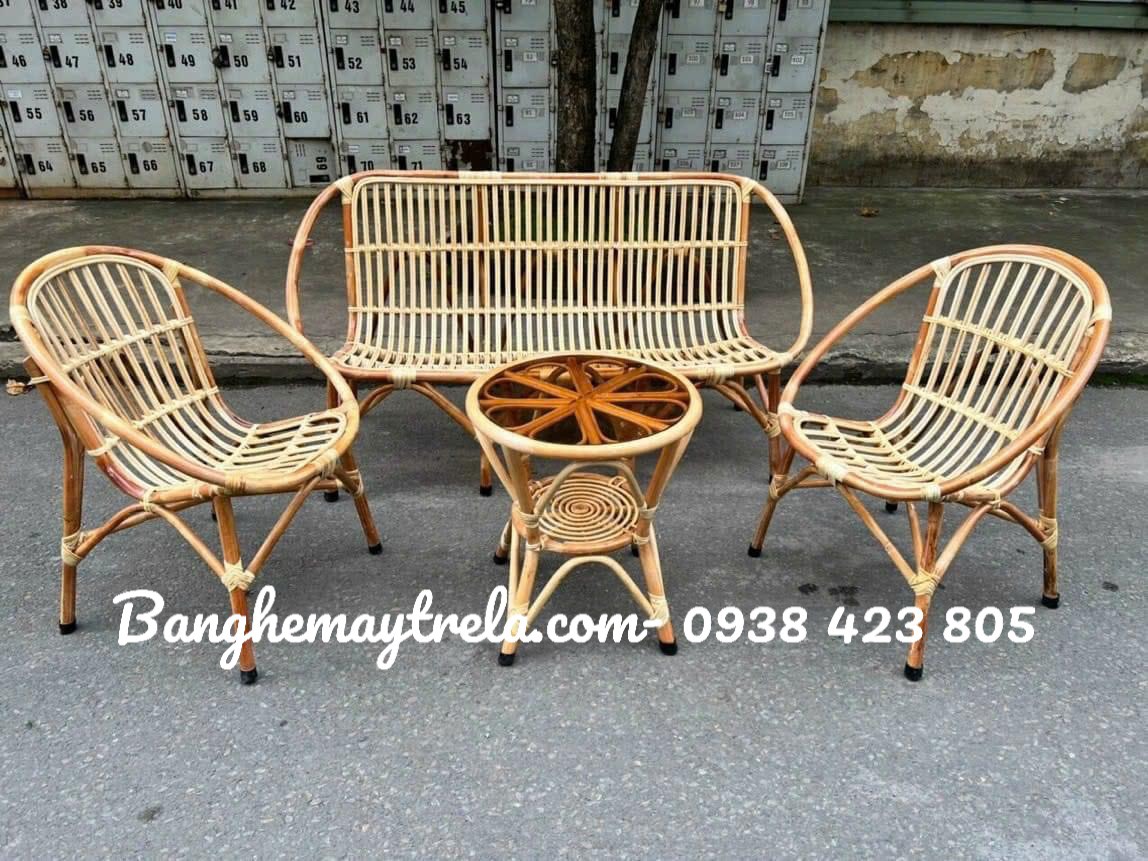 Bàn ghế sò mây tự nhiên giá rẻ nhỏ gọn