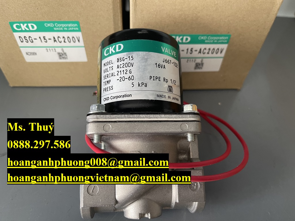 Thiết bị nhập khẩu - Chuyên van CKD DSG-15- AC200V - Bình Dương