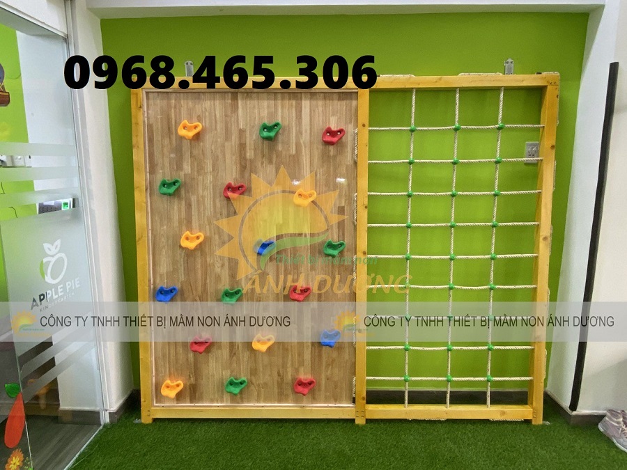 Thang leo gỗ dành cho trẻ em, thang leo gỗ vận động mầm non