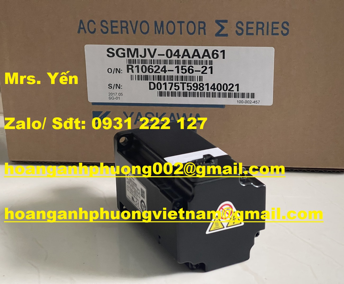 SGMJV-04AAA61 Motor Yaskawa mới, BH 12 tháng tại Bình Dương