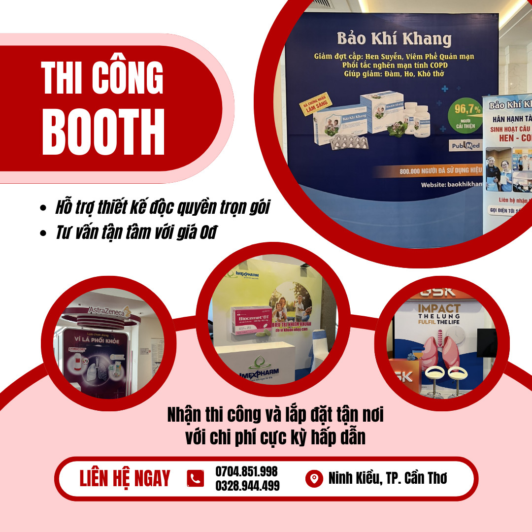 thi công backdrop và booth cần thơ
