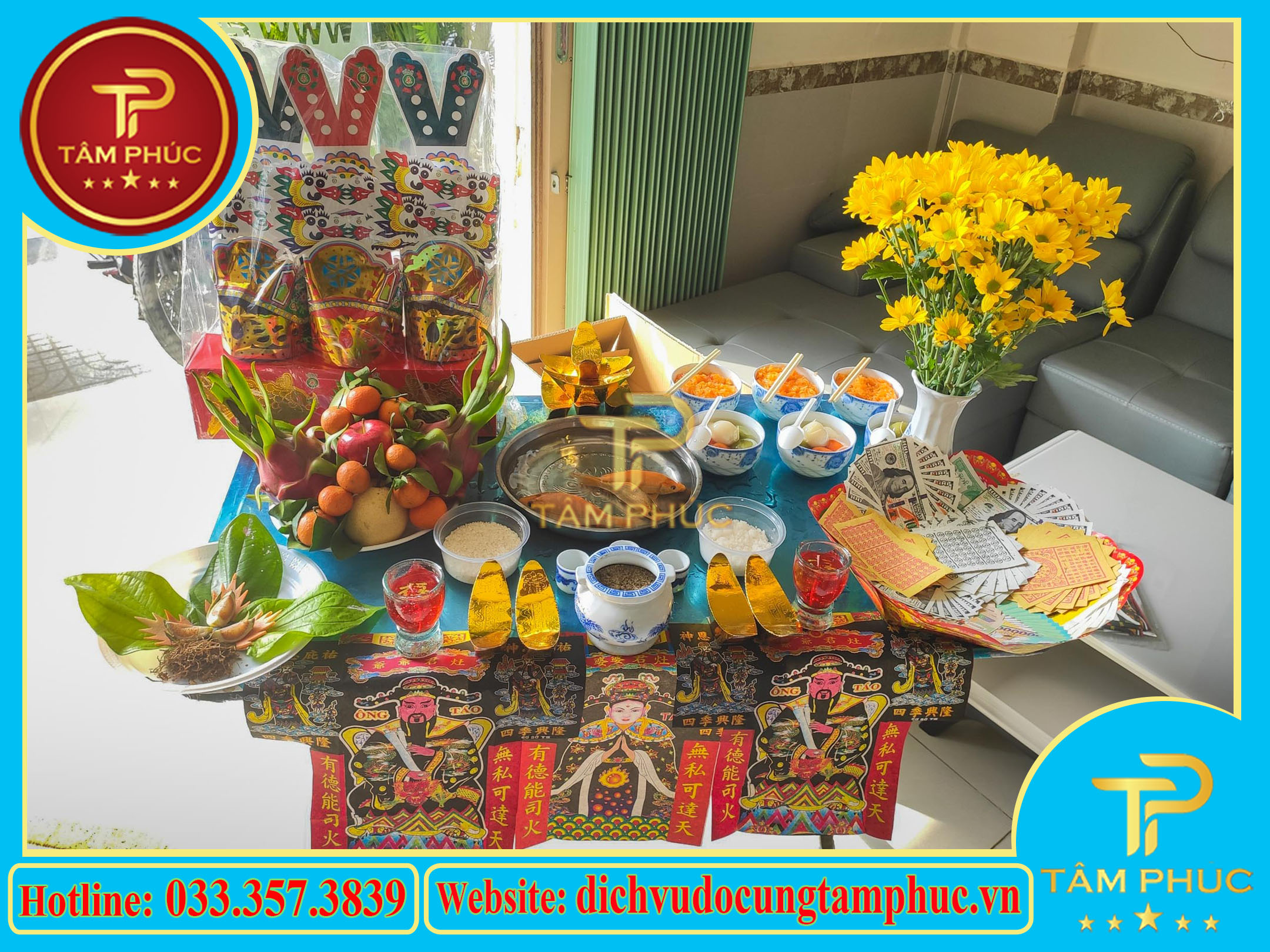 Mâm cúng Ông Bà Táo đơn giản
