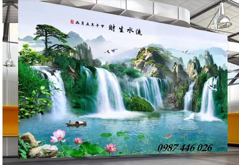 Gạch tranh 3d phòng khách đẹp