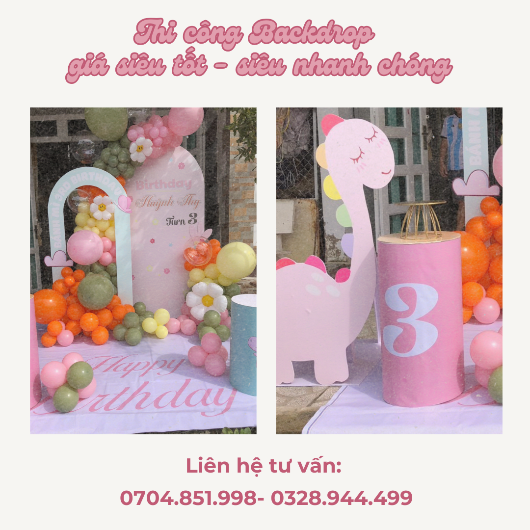 thi công background các loại tiệc siêu xịn xò