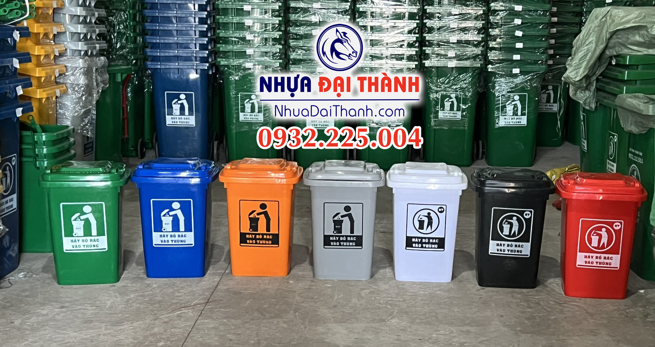Thùng rác 60 Lít ( Nhiều màu)-Nhựa dẻo HDPE