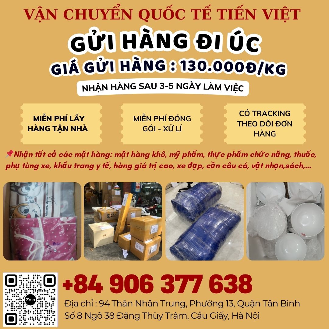 Nhận gửi hàng đi Úc giá rẻ uy tín