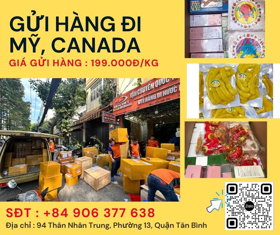 Gửi đặc sản đi Mỹ và Canada giá rẻ tại TVE