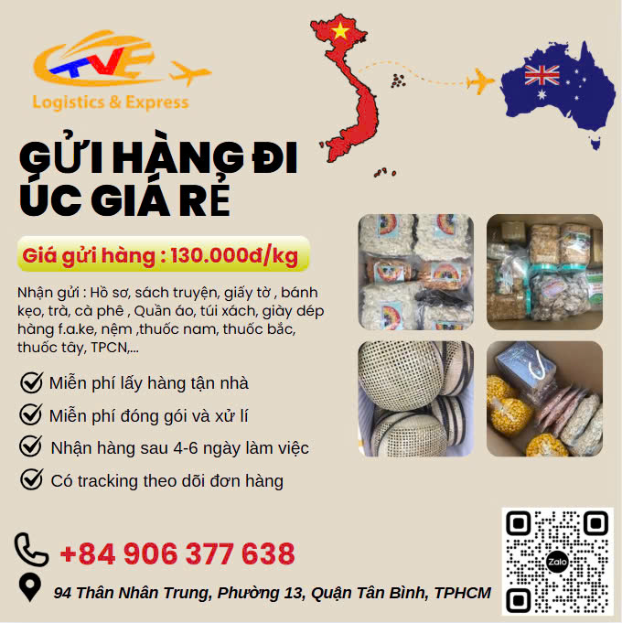 Gửi hàng đi Úc giá rẻ chỉ có TVE Gửi hàng đi Úc giá rẻ chỉ có TVE