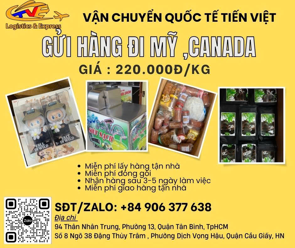 Gửi hàng đi Mỹ, Canada giá rẻ uy tín tại Hồ Chí Minh