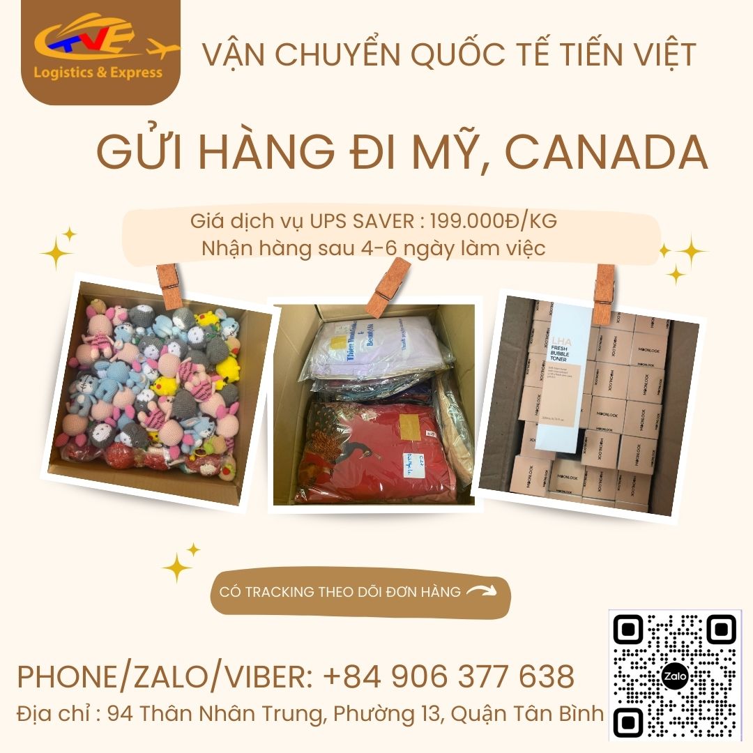 Gửi hàng đi Mỹ, Canada giá rẻ có tại Tiến Việt Express