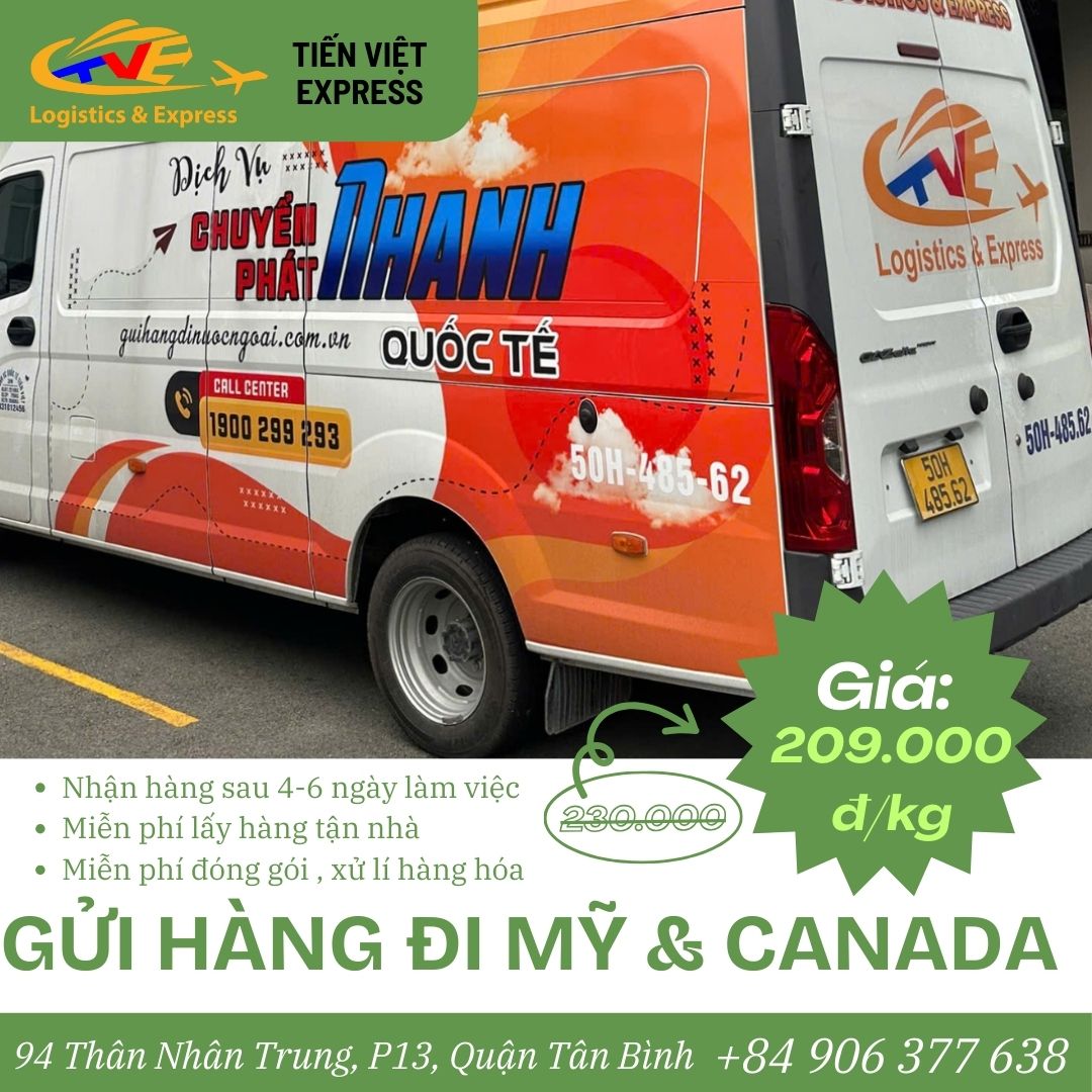 Gửi hàng đi Mỹ, Canada giá rẻ chỉ 209.000đ/kg