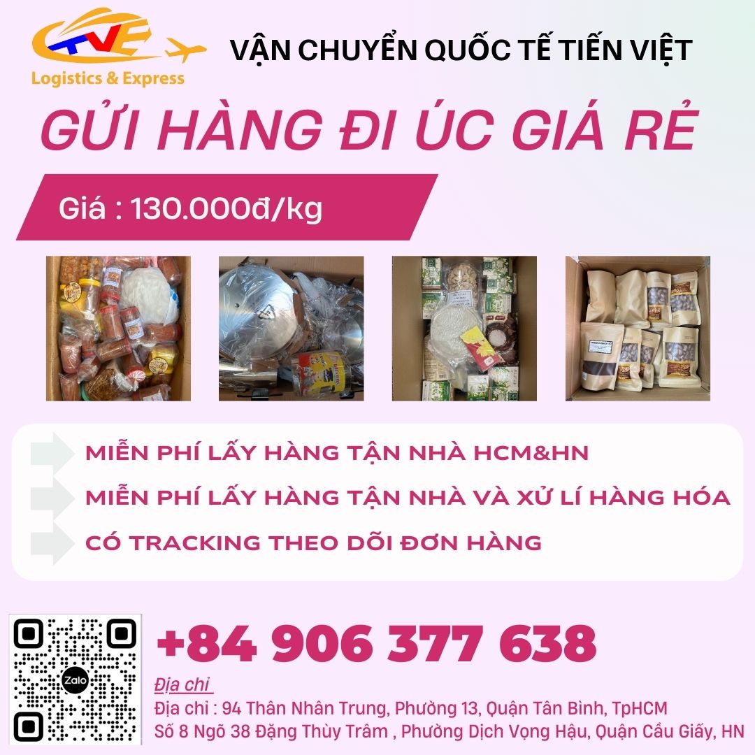 Nhận gửi hàng đi Úc giá rẻ chỉ 130k/kg