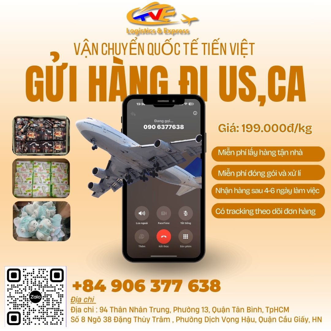 Gửi hàng đi Mỹ, Canada giá rẻ chỉ 199k/kg