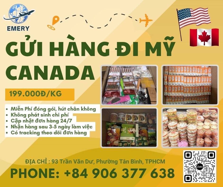 Gửi hàng đi Mỹ và Canada tại EMERY Gửi hàng đi Mỹ và Canada tại EMERY