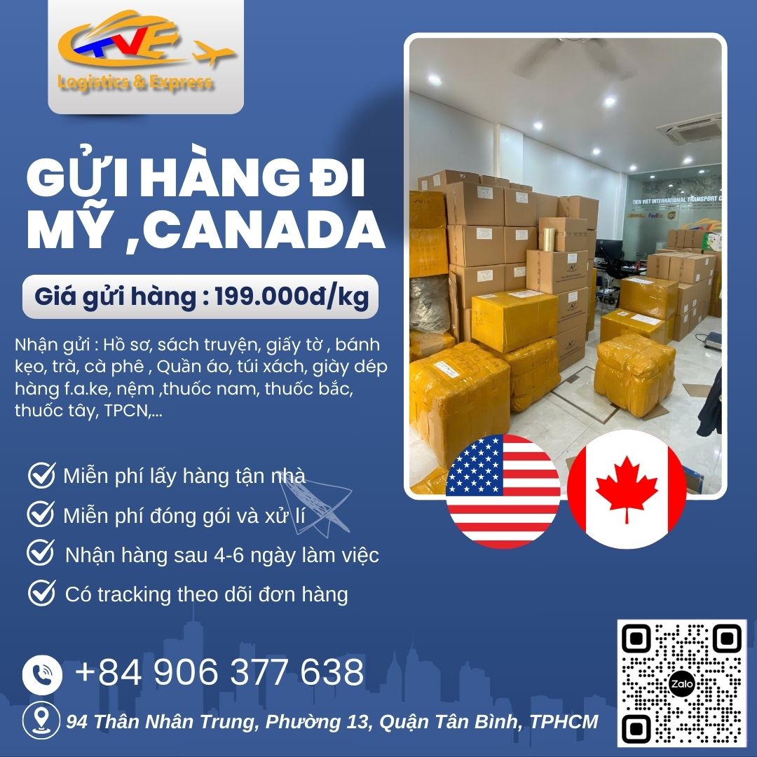 Tiến Việt Express chuyên nhận gửi hàng đi Mỹ và Canada Tiến Việt Express chuyên nhận gửi hàng đi Mỹ và Canada