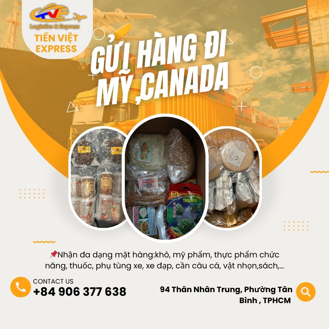 Tiến Việt Express nhận gửi hàng đi Mỹ và Canada