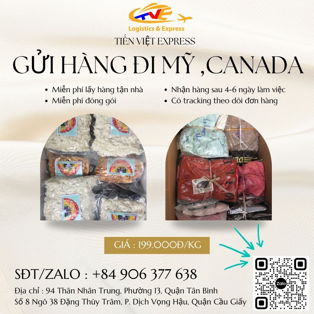 Dịch vụ gửi hàng đi Mỹ và Canada tại Tiến Việt Express Dịch vụ gửi hàng đi Mỹ và Canada tại Tiến Việt Express