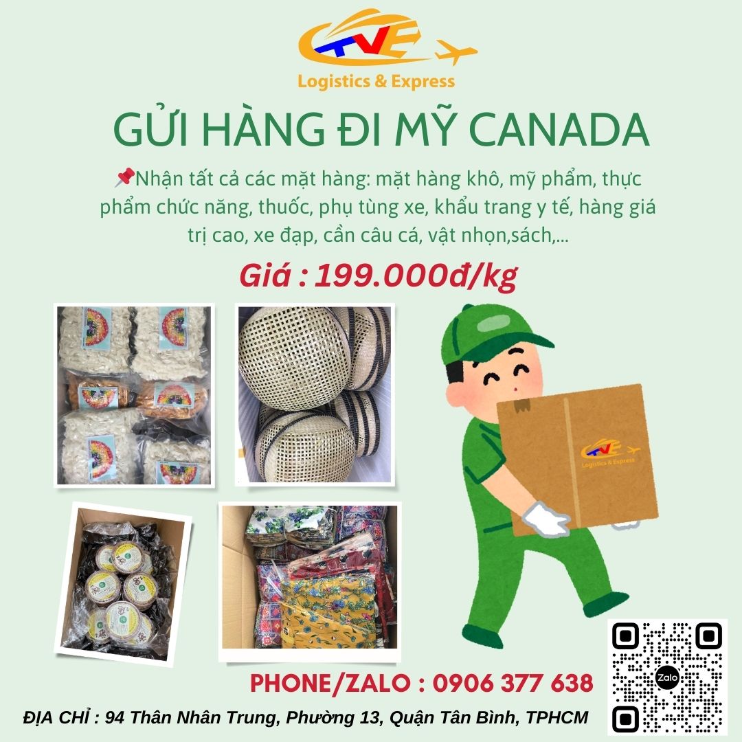 Tiến Việt nhận gửi hàng đi Mỹ và Canada Tiến Việt nhận gửi hàng đi Mỹ và Canada