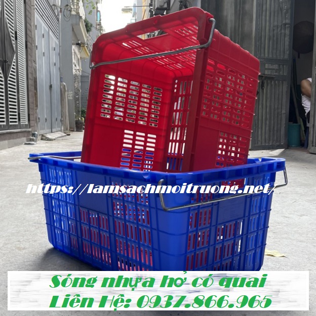 Sóng nhựa hở có quai sắt đa năng, sóng nhựa rỗng có quai xách tại Hà