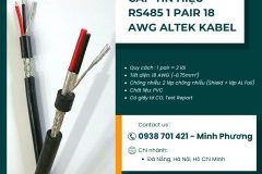 Cáp RS485 1 Pair 18AWG – Giải pháp truyền tín hiệu ổn định cho hệ thống công ngh