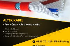 Cáp chống cháy chống nhiễu 2x1.5mm2 chất lượng cao Thanh Hóa, Nghệ An, Hà Tĩnh