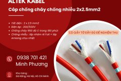 Cáp chống cháy chống nhiễu 2x2.5mm2 chất lượng cao cho công trình