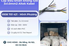 Cáp điều khiển không lưới 3x1.0mm2 Altek Kabel Phú Yên, Thanh Hóa, Gia Lai