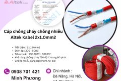 Cáp chống cháy chống nhiễu Altek Kabel 2x1.0mm2 chính hãng Đà Nẵng, Huế, Gia Lai