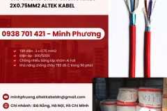 Dây cáp điện chống cháy chống nhiễu 2 lõi 0.75mm2 Đà Nẵng, Hà Nội, Hồ Chí Minh