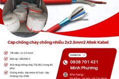Dây cáp điện chống cháy chống nhiễu Altek Kabel 2x2.5mm2 Huế, Bình Định, Phú Yên