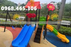 Bộ cầu trượt xích đu trẻ em liên hoàn, cầu trượt khu vui chơi trẻ em