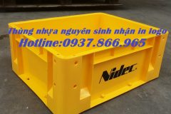 Bán thùng đặc có lỗ thoát khí dưới đáy, thùng nhựa cơ khí, khay nhự