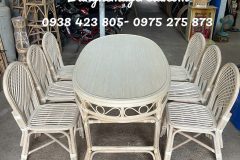 Bàn ghế ăn mây tre
