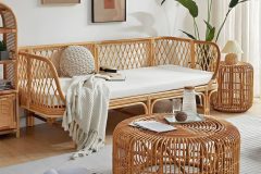 Ghế sofa mây tự nhiên hiện đại lưng caro