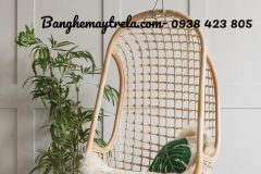 Ghế xích đu mây caro