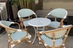 Ghế cafe nhựa giả mây khung nhôm