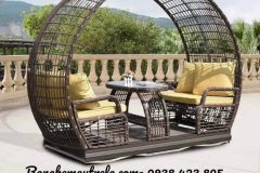 Bàn ghế mây nhựa ngồi ngoài trời