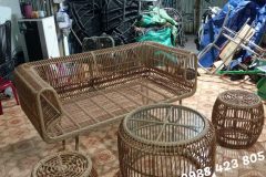 Bàn ghế sofa tổ yến mây nhựa phòng khách