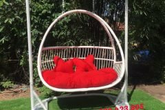 Ghế xích đu đôi nhựa giả mây