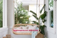 Xích đu đôi mây tự nhiên treo trần nhà
