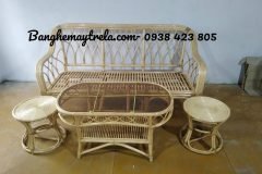 Bàn ghế mây tự nhiên cho phòng khách nhỏ