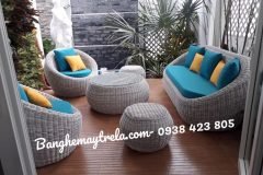 Bộ bàn ghế sofa sò nhựa giả mây