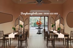 Bình phong mây khung đen hiện đại