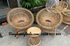 Bàn ghế mây bông sen