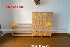 Tủ cặp balo mầm non có cửa, tủ cặp mầm non bằng gỗ