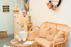 Sofa mây tay cuộn phòng khách