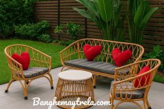 Bàn ghế sofa mây nhựa- Sofa giả mây