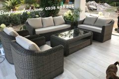Bàn ghế sofa phòng khách mây nhựa