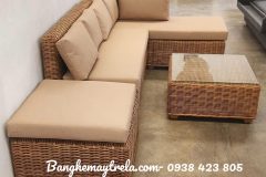 Sofa góc nhựa giả mây hiện đại